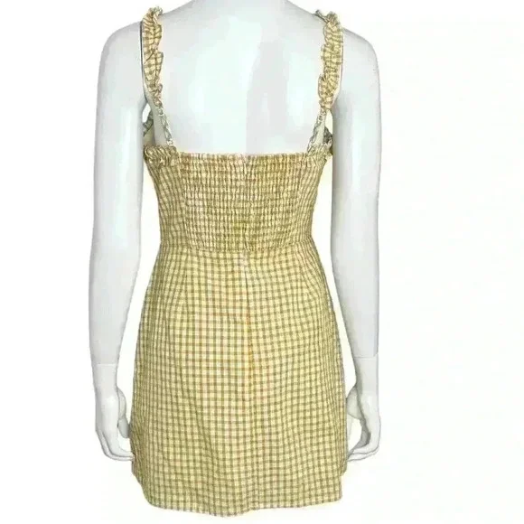 Lost+Wander Yellow Mimosa Ruffled Gingham Sleeveless Mini Dress - Picture 5 of 12
